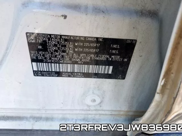 2T3RFREV3JW836980 фото 2