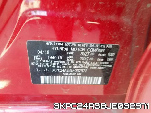 3KPC24A38JE032971 фото 2
