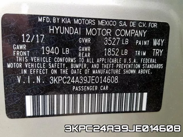 3KPC24A39JE014608 фото 2