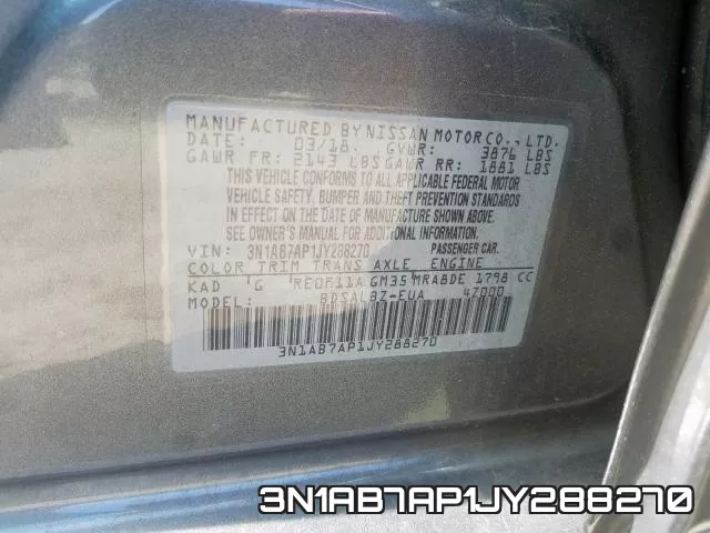 3N1AB7AP1JY288270 фото 2