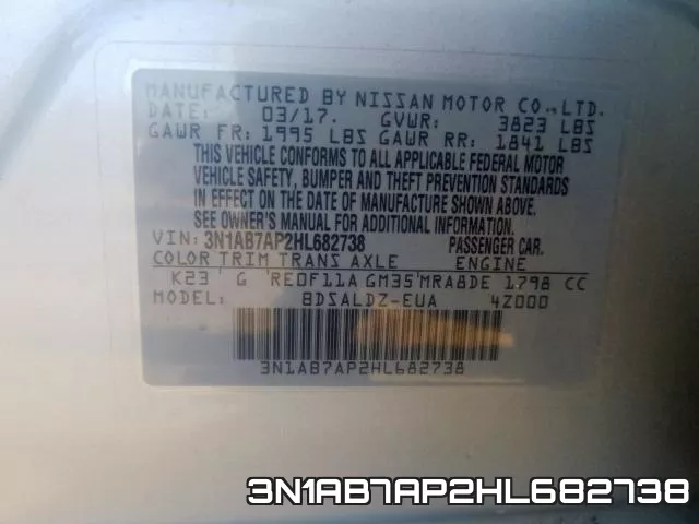 3N1AB7AP2HL682738 фото 2