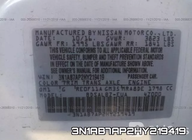 3N1AB7AP2HY219419 фото 9