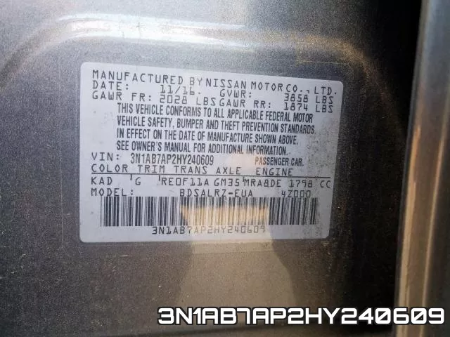 3N1AB7AP2HY240609 фото 2