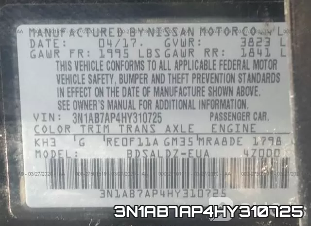 3N1AB7AP4HY310725 фото 10