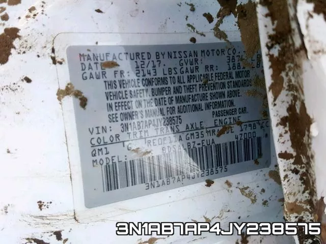 3N1AB7AP4JY238575 фото 2