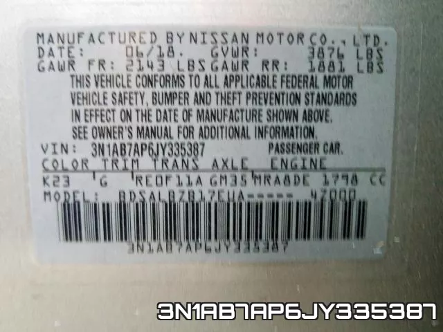 3N1AB7AP6JY335387 фото 2