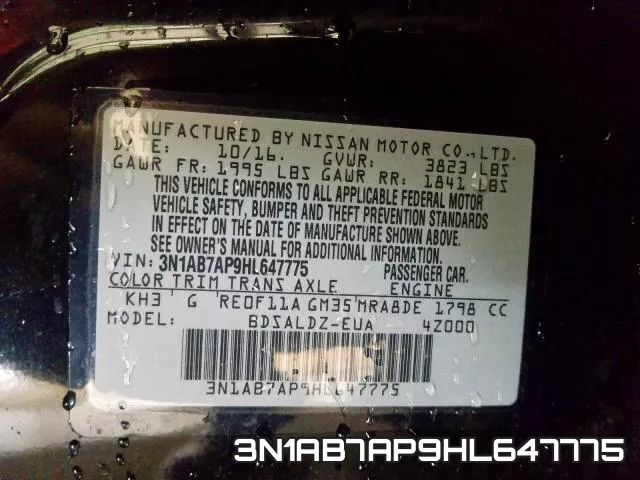 3N1AB7AP9HL647775 фото 2
