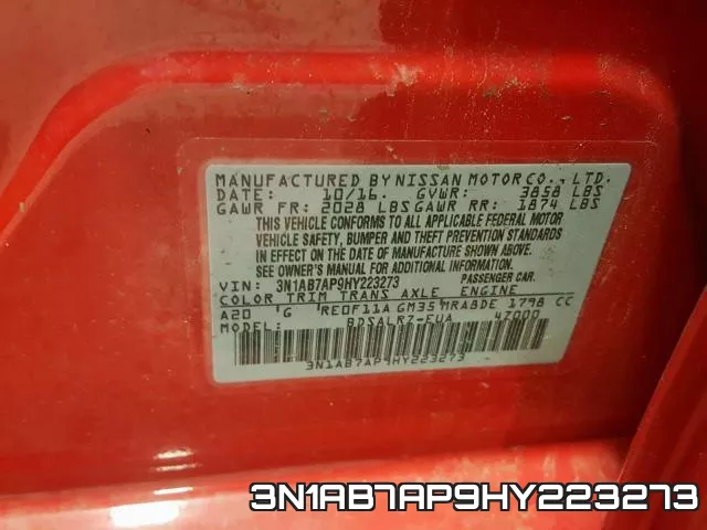 3N1AB7AP9HY223273 фото 2