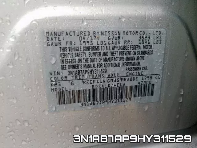 3N1AB7AP9HY311529 фото 2