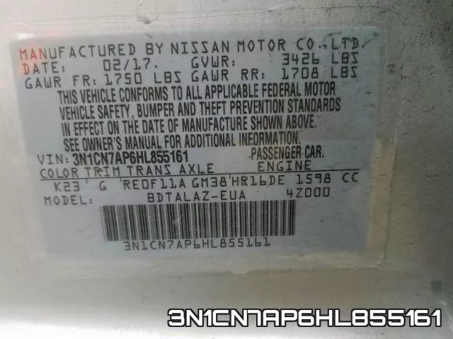 3N1CN7AP6HL855161 фото 2