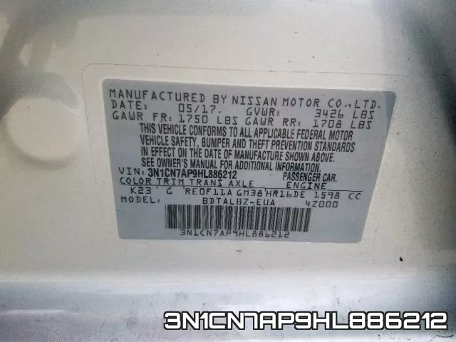 3N1CN7AP9HL886212 фото 2