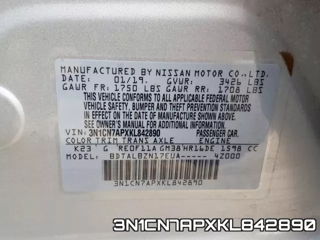 3N1CN7APXKL842890 фото 2