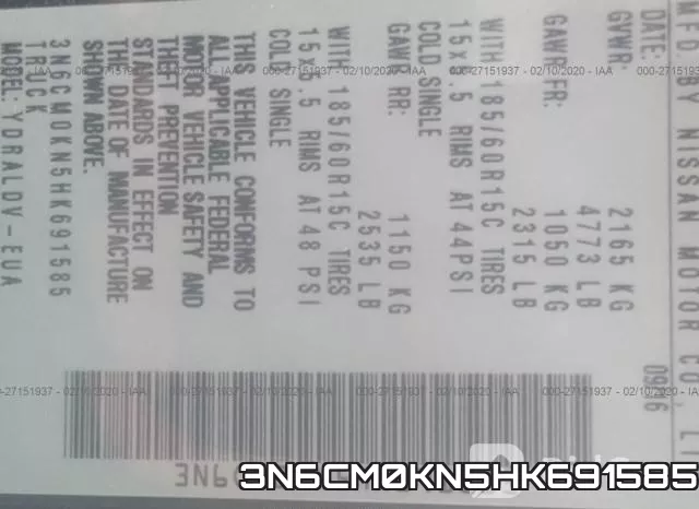 3N6CM0KN5HK691585 фото 10