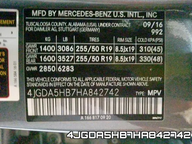 4JGDA5HB7HA842742 фото 2