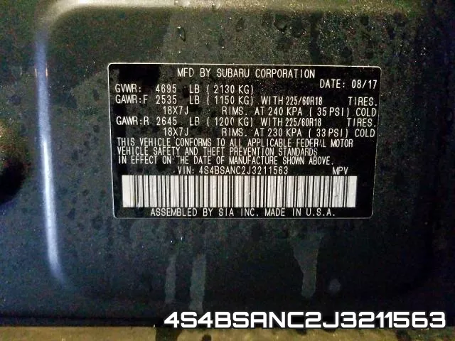 4S4BSANC2J3211563 фото 2
