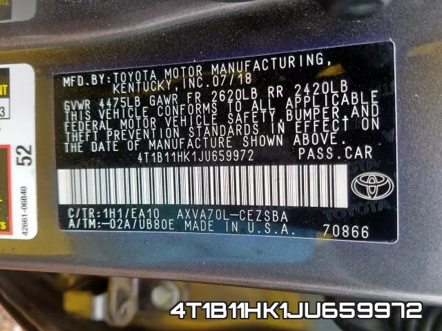 4T1B11HK1JU659972 фото 2