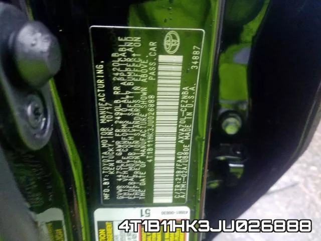 4T1B11HK3JU026888 фото 2