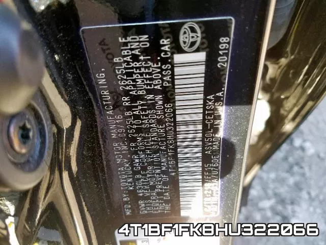 4T1BF1FK8HU322066 фото 2