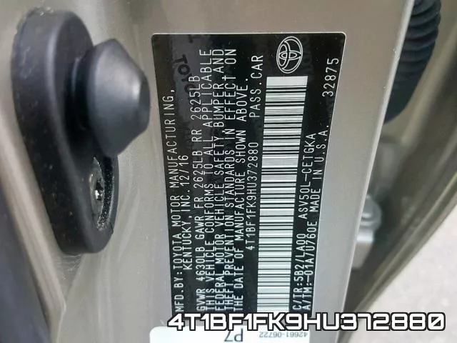 4T1BF1FK9HU372880 фото 2