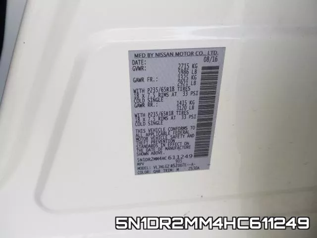 5N1DR2MM4HC611249 фото 2