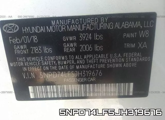 5NPD74LF5JH319676 фото 10