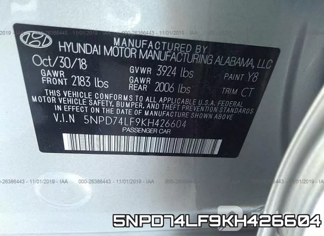 5NPD74LF9KH426604 фото 10