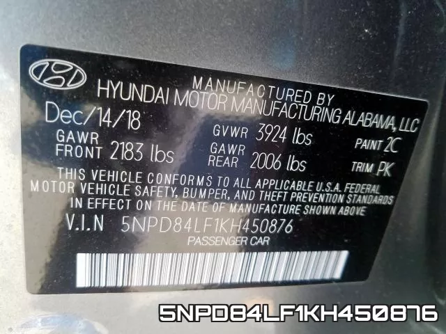 5NPD84LF1KH450876 фото 2