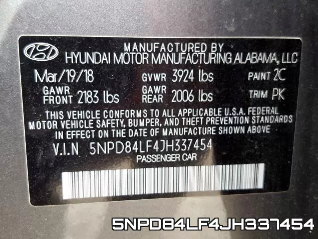 5NPD84LF4JH337454 фото 2
