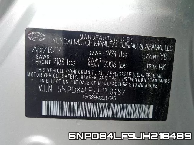 5NPD84LF9JH218489 фото 2