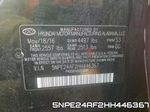 5NPE24AF2HH446367 фото 2