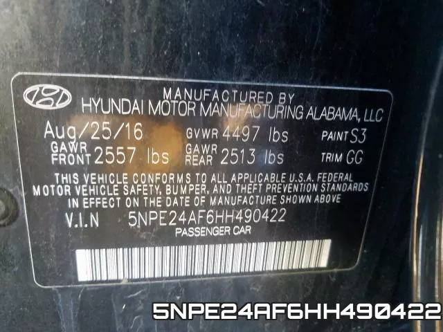 5NPE24AF6HH490422 фото 2
