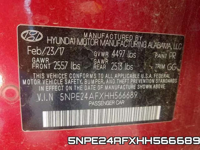 5NPE24AFXHH566689 фото 2