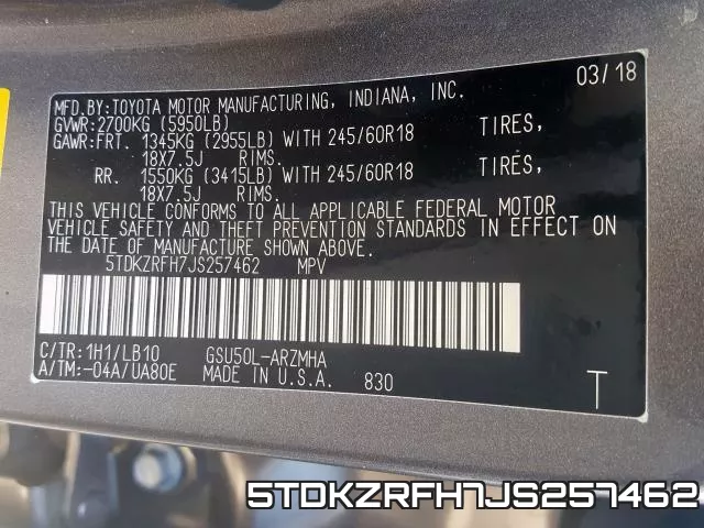 5TDKZRFH7JS257462 фото 2