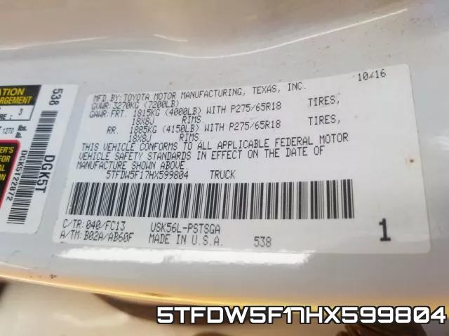 5TFDW5F17HX599804 фото 2