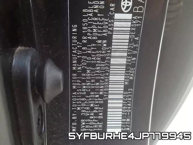 5YFBURHE4JP779945 фото 2