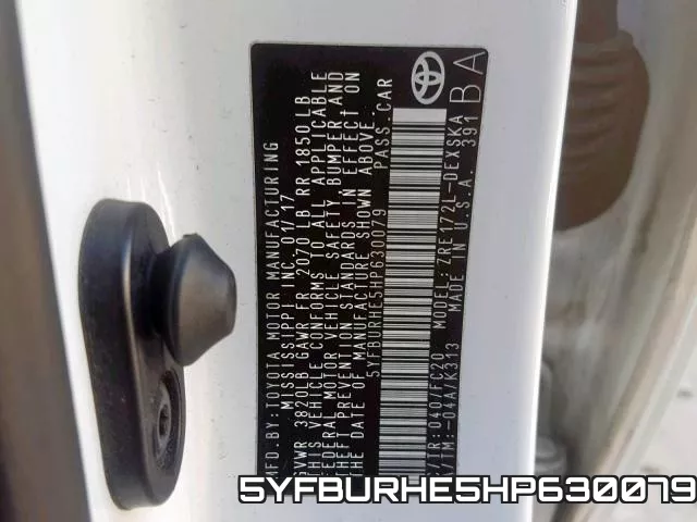 5YFBURHE5HP630079 фото 2