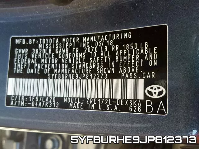 5YFBURHE9JP812373 фото 2