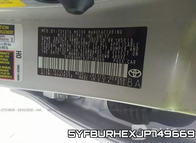 5YFBURHEXJP749669 фото 10