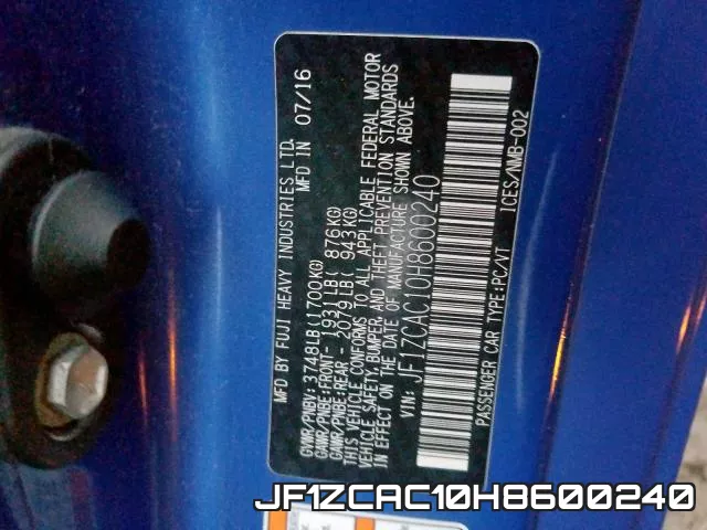 JF1ZCAC10H8600240 фото 2