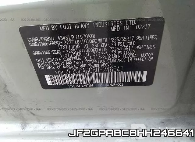 JF2GPABC8HH246641 фото 10