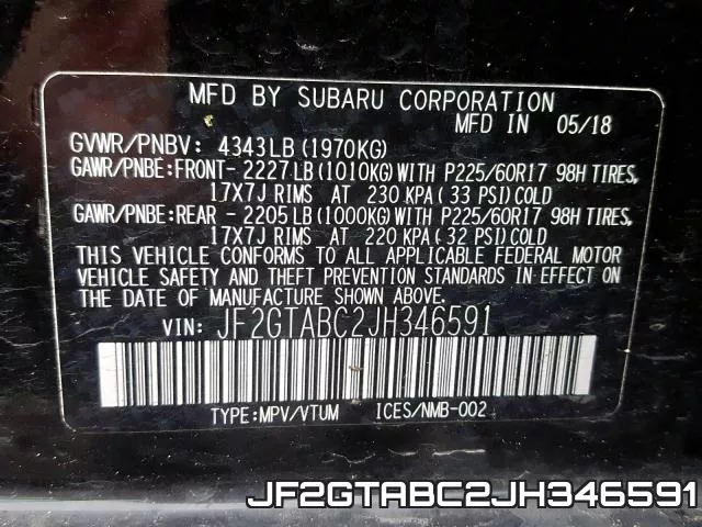 JF2GTABC2JH346591 фото 2