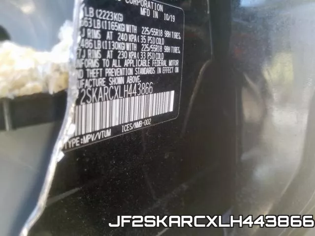 JF2SKARCXLH443866 фото 2