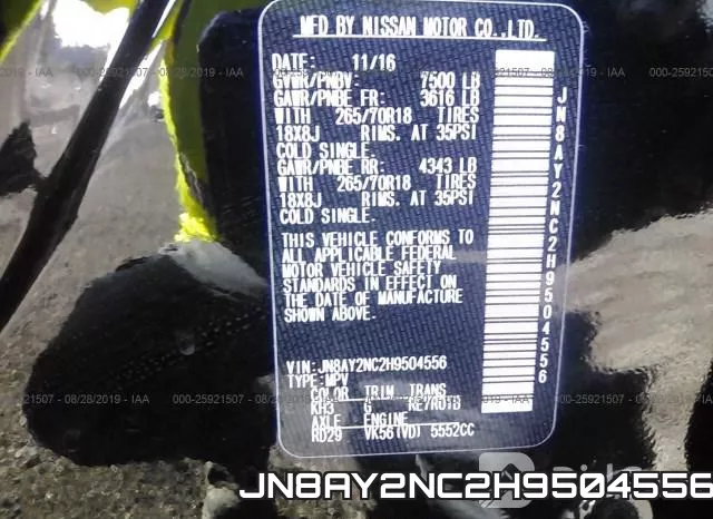 JN8AY2NC2H9504556 фото 10