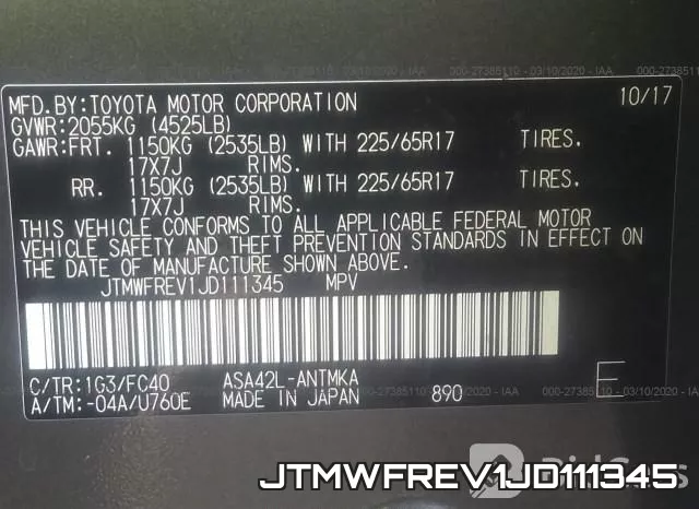 JTMWFREV1JD111345 фото 10