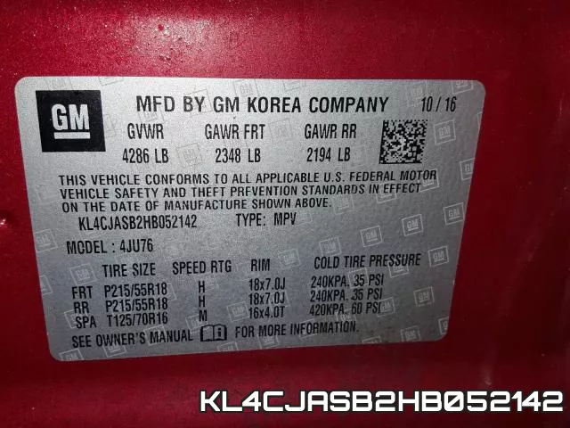 KL4CJASB2HB052142 фото 2