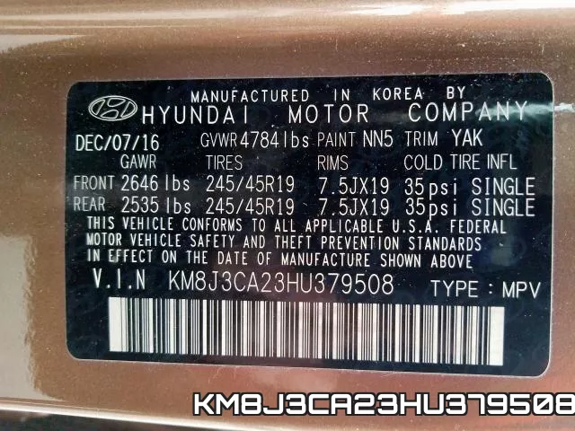 KM8J3CA23HU379508 фото 2