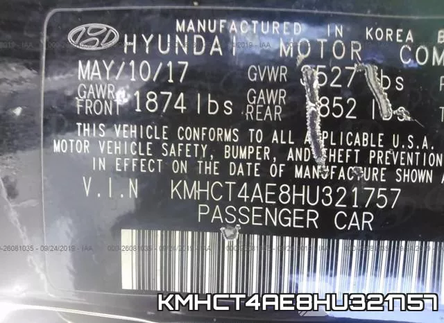 KMHCT4AE8HU321757 фото 10