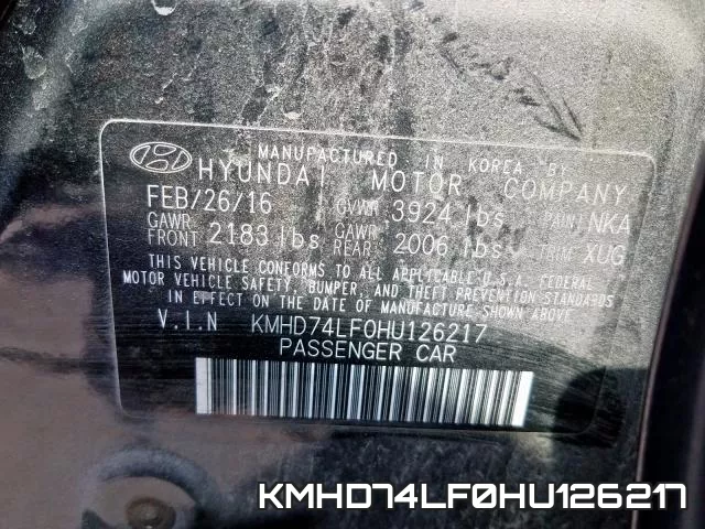 KMHD74LF0HU126217 фото 2