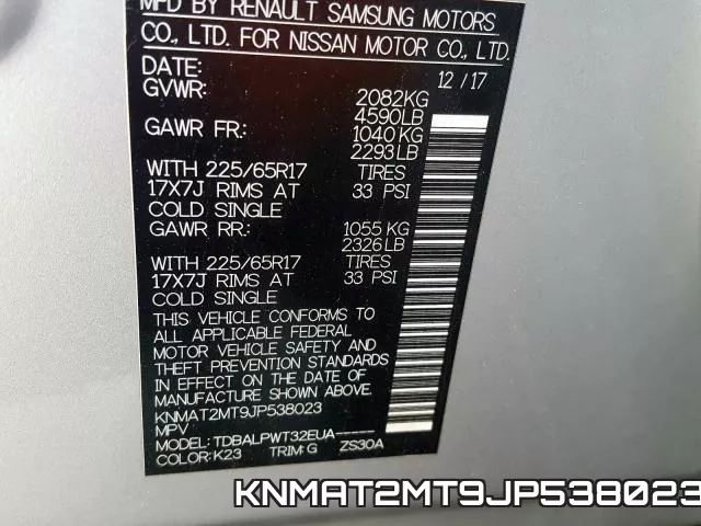 KNMAT2MT9JP538023 фото 2