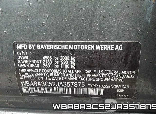 WBA8A3C52JA357875 фото 10